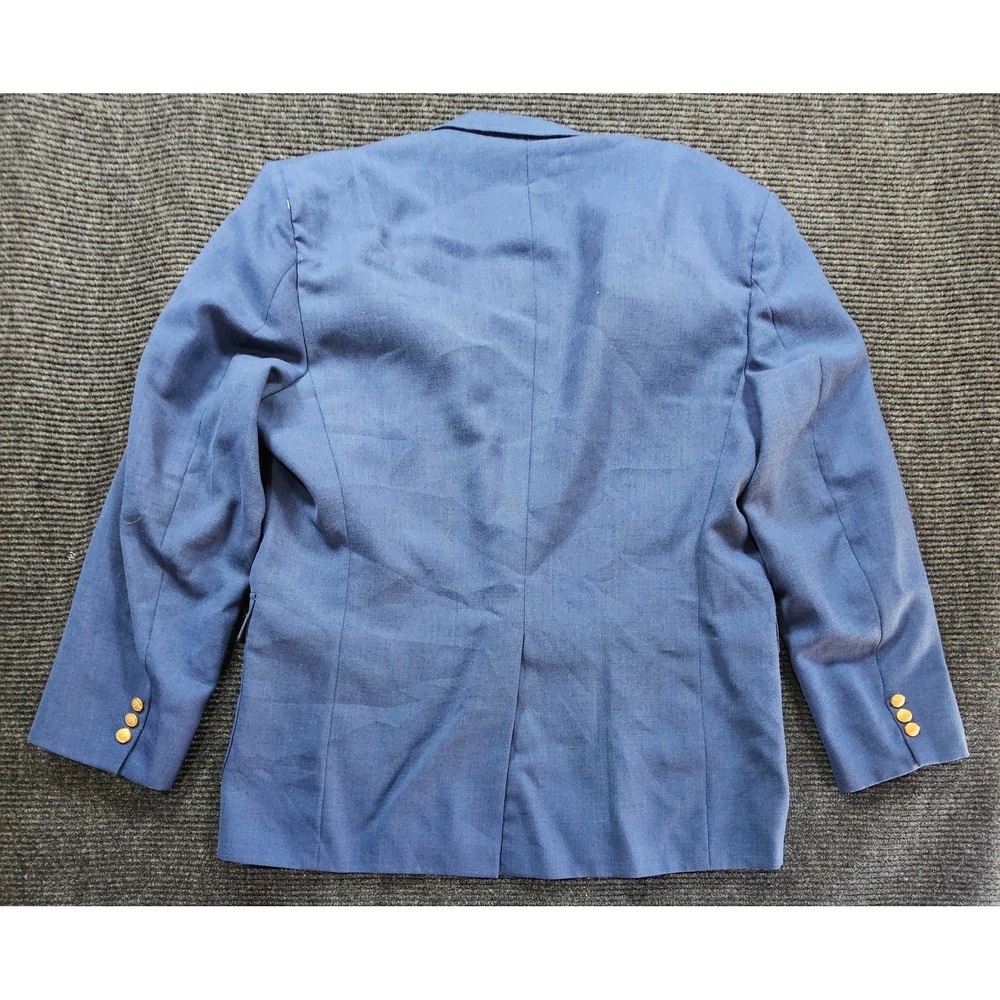 Stafford Blazer Jacket Mens XL Blue Formal Business Notch Lapel 2 Gold Button - Picture 2 of 16